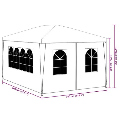 Partytent 3x4 m wit