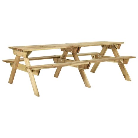 Picknicktafel met banken 220x122x72 cm ge&iuml;mpregneerd grenenhout
