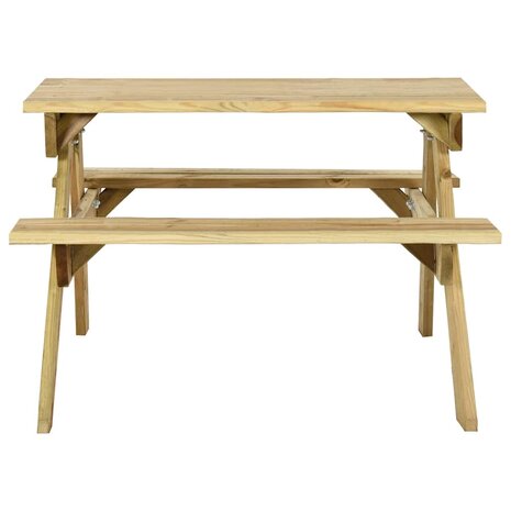 Picknicktafel met banken 110x123x73 cm ge&iuml;mpregneerd grenenhout