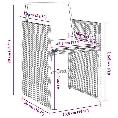 Tuin eettafelset 5 pcs Grijs poly rattan