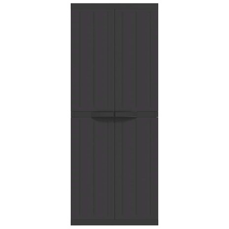 Tuinkast 65x37x165 cm polypropeen zwart