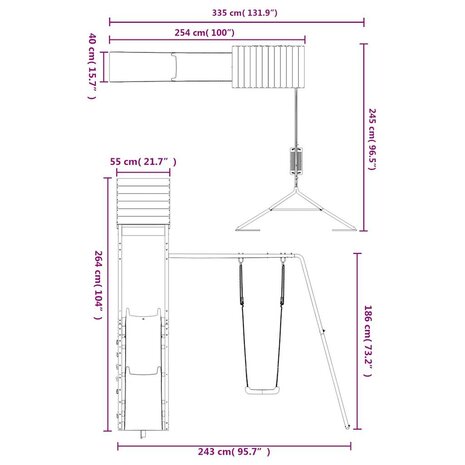Speelhuis massief grenenhout