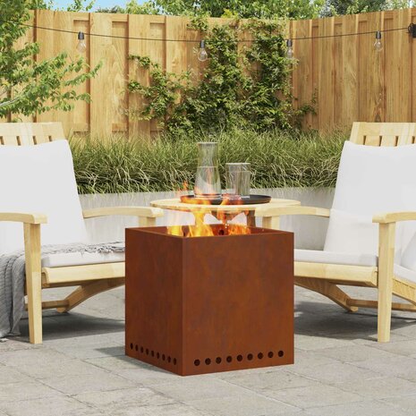 Rookloze Vuurschaal Bruin 48 x 48 x 50 cm Cortenstaal