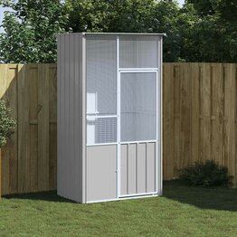 Vogelkooi 115x78x200 cm gegalvaniseerd staal grijs