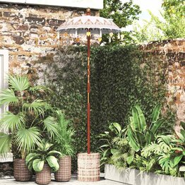 Balinese Parasol 260 Crème 95-100 cm Katoen en massief hout