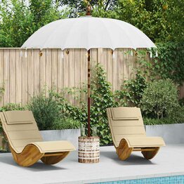 Balinese Parasol Crème 210-220 cm Katoen, massief hout