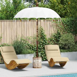 Balinese Parasol Crème 180-190 cm Katoen, massief hout