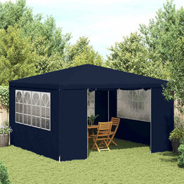 Partytent met zijwanden professioneel 90 g/m² 4x4 m blauw