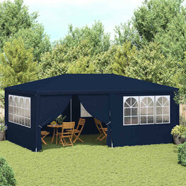 Partytent met zijwanden professioneel 90 g/m² 4x6 m blauw