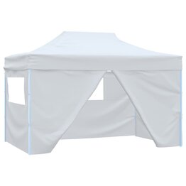 Partytent met 4 zijwanden inklapbaar 3x4,5 m wit
