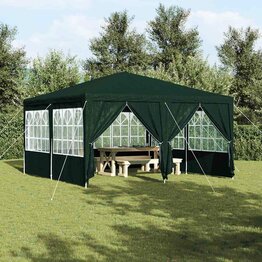 Partytent Groen en Wit 400 x 400 x 266 cm Polyester en staal