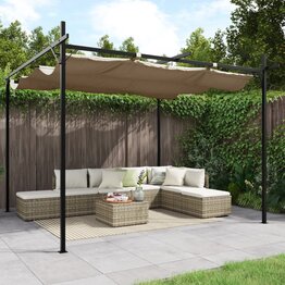 Pergola met uitschuifbaar dak 295x292x230 taupe