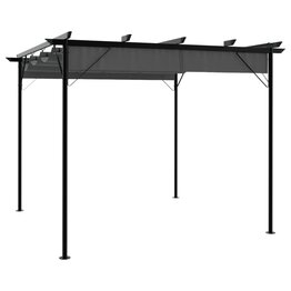 Pergola met uittrekbaar dak 180 g/m² 3x3 m staal antracietkleur