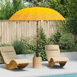 Balinese Parasol Geel (210-220) x 260 cm Katoen en massief hout