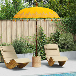 Balinese Parasol Geel (180-190) x 260 cm Katoen en massief hout