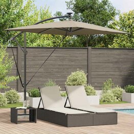 Cantilever Banana Parasol Taupe 294 x 200 x 254 cm