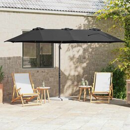 Tuin Cantilever Parasol Zwart 372 x 198 x 243 cm