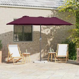 Tuinparasol Bordeauxrood 370 x 197 x 239 cm Poedergecoat staal