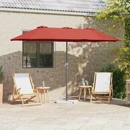 Tuinparasol Terracotta 370 x 197 x 239 cm Poedergecoat staal
