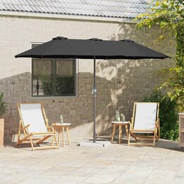 Tuinparasol Zwart 370 x 197 x 239 cm Poedergecoat staal