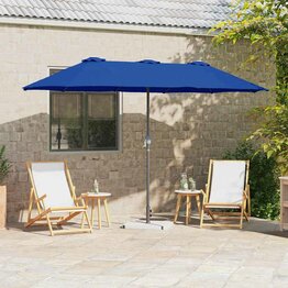 Tuinparasol Blauw 370 x 197 x 239 cm Poedergecoat staal