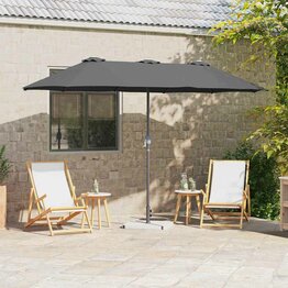 Tuinparasol Antraciet 370 x 197 x 239 cm Poedergecoat staal