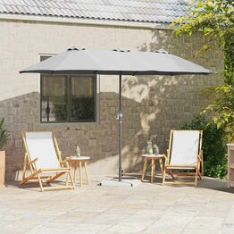 Tuinparasol Zand 370 x 197 x 239 cm Poedergecoat staal