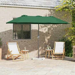 Tuinparasol Groen 370 x 197 x 239 cm Poedergecoat staal