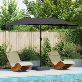 Tuinparasol Zwart 385 x 209 x 244 cm Stof