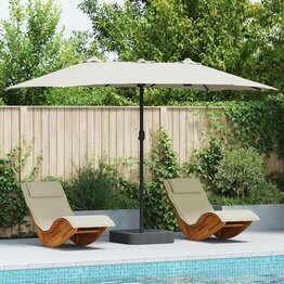 Tuinparasol Zand 385 x 209 x 244 cm Stof
