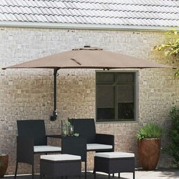 Tuinparasol Taupe 248.5 x 247.5 x 160 cm Stof