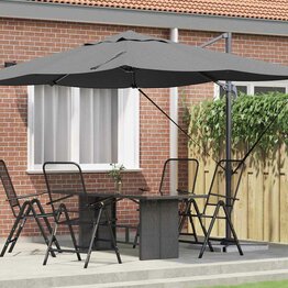 Cantilever Roma parasol Antraciet en Zwart 352 x 251 x 260 cm