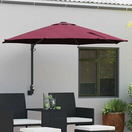 Tuinparasol Rood en Zwart 248 x 248 x 148 cm Polyester en staal