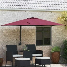 Tuinparasol Rood en Zwart 248.5 x 247.5 x 160 cm