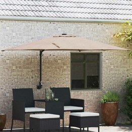Tuinparasol Taupe en Zwart 248.5 x 247.5 x 160 cm