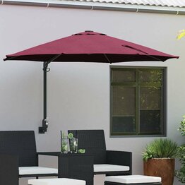 Tuinparasol Rood en Zwart 248 x 248 x 148 cm Polyester en staal
