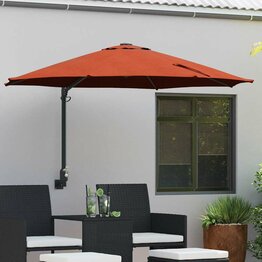 Tuinparasol Rood en Zwart 248 x 248 x 148 cm Polyester en staal