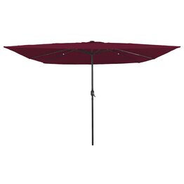 Tuinparasol Rood en Zwart 295 x 295 x 245 cm Polyester en staal