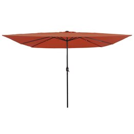 Tuinparasol Rood en Zwart 295 x 295 x 245 cm Polyester en staal
