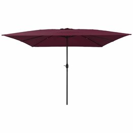 Tuinparasol Rood en Zwart 295 x 295 x 245 cm Polyester en staal
