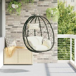 Hangende ei-stoel Crèmewit 91.5 x 60 x 110 cm poly rattan