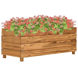 Plantenbak verhoogd 100x40x38 cm gerecycled teakhout en staal