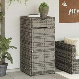 Tuinkast 55x55x111 cm poly rattan grijs