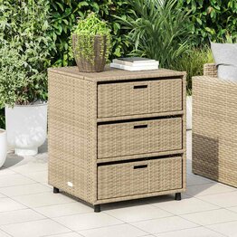Tuinkast 55x59x69 cm poly rattan beige