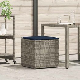 Kussenbox met opslag Grijs 50 x 50 x 50 cm poly rattan