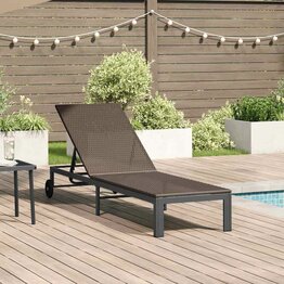 Ligstoel 1-persoon Bruin 60 x 200 x 27cm poly rattan