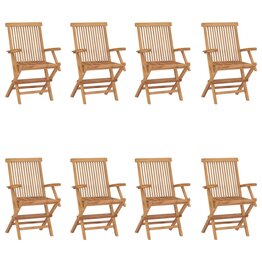 Tuinstoelen 8 st inklapbaar massief teakhout