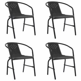 Tuinstoelen 4 st 110 kg kunststof rattan en staal