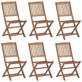 Tuinstoelen 6 st inklapbaar massief acaciahout