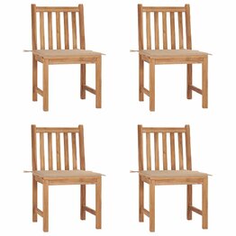 Tuinstoelen 4 st met kussens massief teakhout